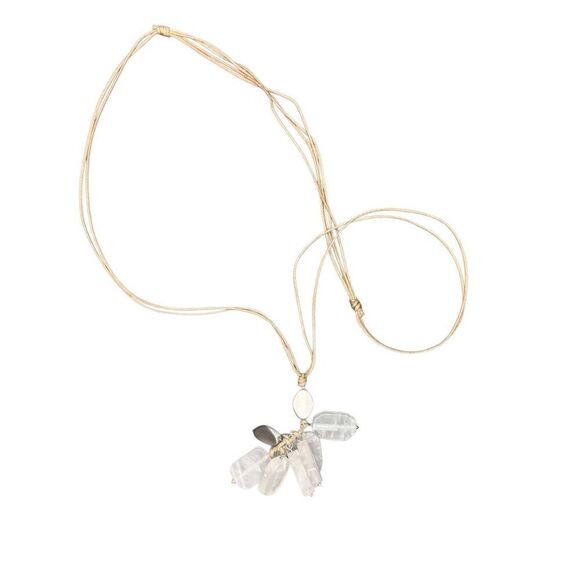 Anthropologie Crystal drop necklace with adjustable twine - Picture 2 of 5